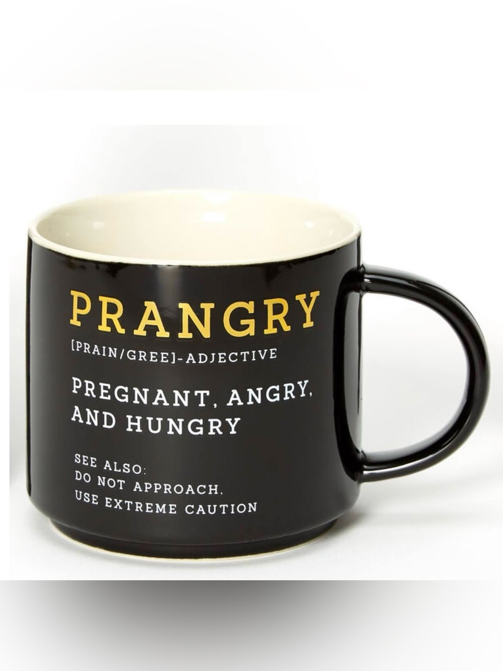 Pregnant & Hungry PRANGRY Black & Gold Mug